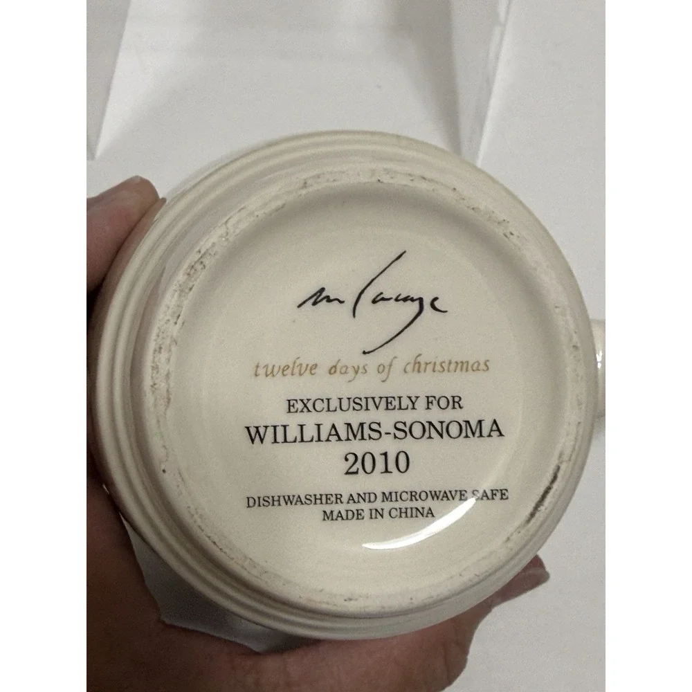 Williams Sonoma 12 Days of‎ Christmas Coffee Tea Mug Cup Day 9/ 10 Ladies Lords